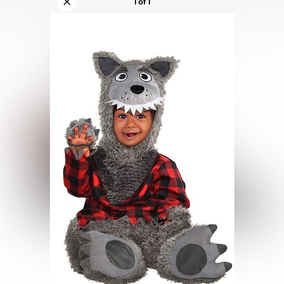 Gray werewolf baby wolf infant costume Halloween - Picture 1 of 3
